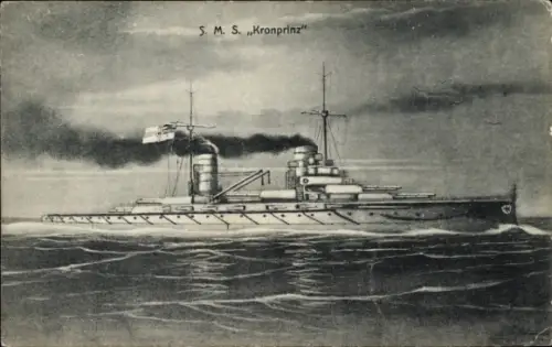 Ak Deutsches Kriegsschiff, S.M.S. Kronprinz