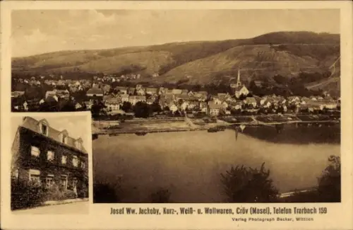 Ak Kröv an der Mosel, Gesamtansicht, Geschäft Josef Ww. Jackoby