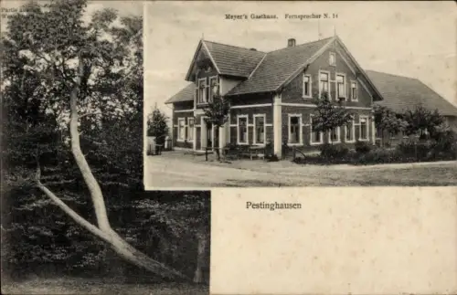Ak Pestinghausen Nordwohlde Bassum in Niedersachsen, Meyers Gasthaus