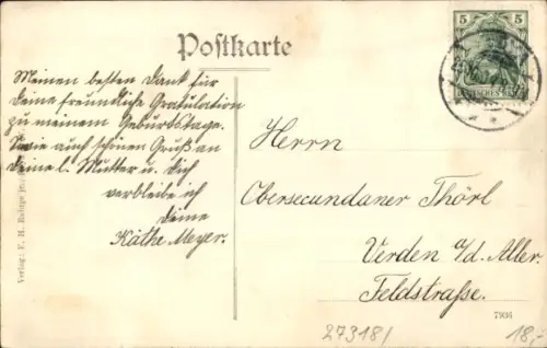 Ak Hoya an der Weser,  Deichstraße, Kinder mit Fahrrad