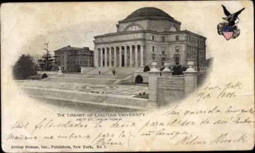 Ak New York City USA, The Library of Columbia University
