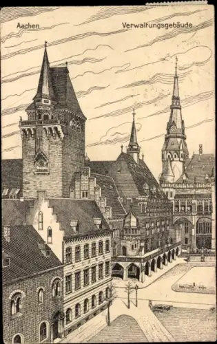 Ak Aachen in Nordrhein Westfalen, Verwaltungsgebäude
