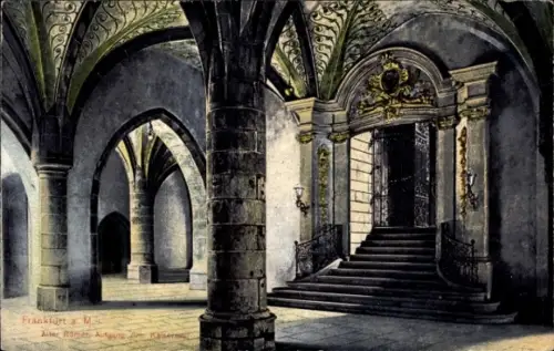 Ak Frankfurt am Main, Alter Römer, Aufgang zum Kaisersaal