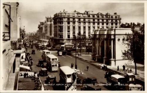 Ak Westminster London City, Marble Arch, Oxford Street,   , Verkehr, Menschen