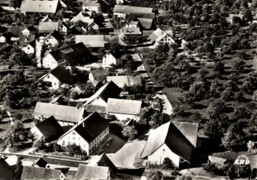 Ak Langenargen am Bodensee, Luftaufnahme von  Gasthof Hirsch