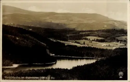 Ak Altglashütten Feldberg im Schwarzwald, Fliegeraufnahme, Windgfällweiher