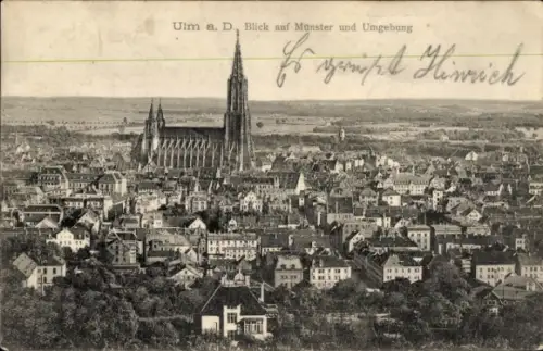 Ak Ulm an der Donau,  Blick auf Münster, Umgebung, Stadtansicht, 