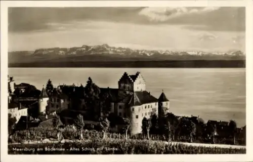 Ak Meersburg am Bodensee,  Bodensee, Altes Schloss, Säntis