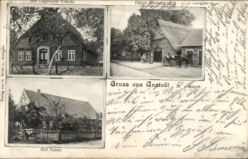 Ak Anstedt Scholen in Niedersachsen, Gasthof Ehlers, Holf Helms, Hof Logemann Vöhrde