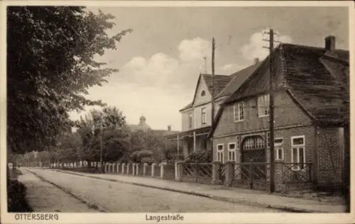Ak Ottersberg in Niedersachsen,  Langestraße, Häuser, Bäume, Straße