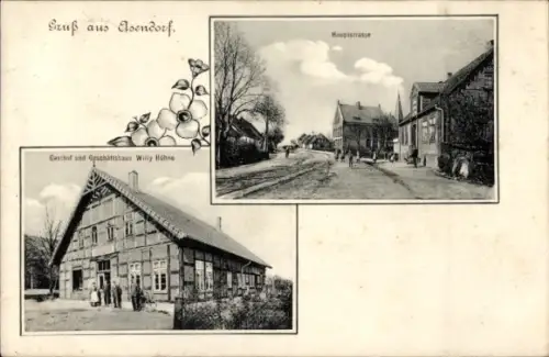 Ak Asendorf Landkreis Diepholz, Hauptstraße, Gasthof und Geschäftshaus Willy Hühne
