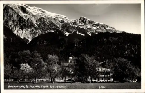 Ak Gnadenwald in Tirol, St. Martin, Gasthof Speckbacher