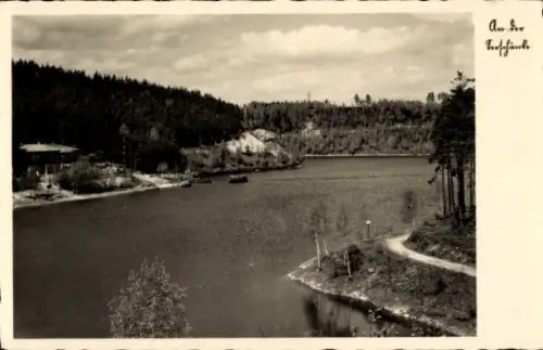 Ak Złotniki Lubańskie Goldentraum Schlesien, Talsperre Goldentraum, An der Seeschänke