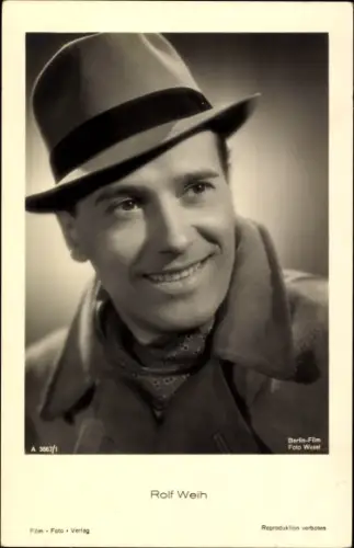 Ak Schauspieler Rolf Weih, Portrait mit Hut, Berlin Film