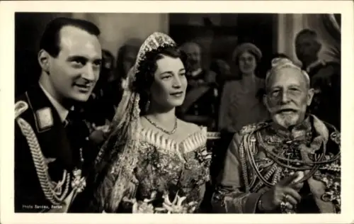 Ak Hochzeit Prinz Louis Ferdinand von Preußen mit Kira Kirillowna Romanowa, Wilhelm II