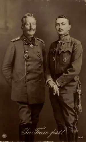 Ak In Treue fest, Kaiser Wilhelm II., Kaiser Karl I.