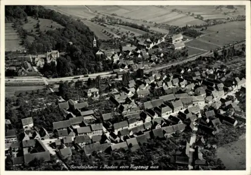 Ak Gondelsheim Weinsheim in der Eifel, Luftaufnahme von  Häuser, Felder, Wald