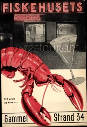 Ak København Kopenhagen Dänemark, Werbung, Fiskehusets Restaurant