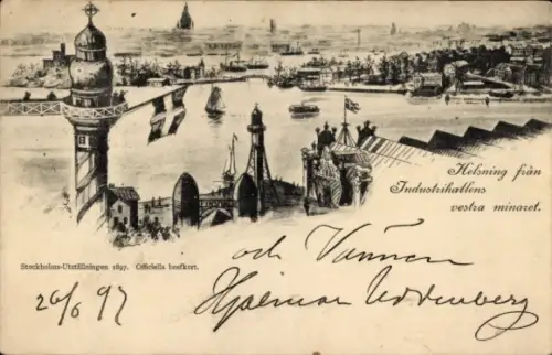 Ak Stockholm Schweden, Ausstellung 1897, Gesamtansicht