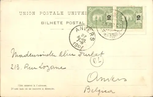 Ak Minho Portugal, Marktplatz, Rinder