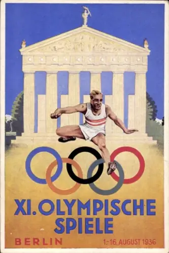 Künstler Ak XI. Olympische Spiele Berlin 1936, Hürdenläufer, Österreichischer Olympiafond