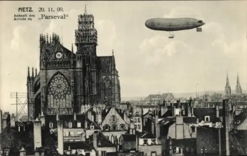 Ak Metz Moselle, Luftschiff Parseval