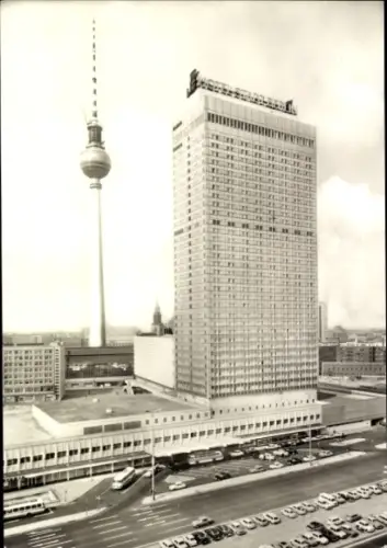 Ak Berlin Mitte, Alexanderplatz, Interhotel Stadt Berlin, Fernsehturm