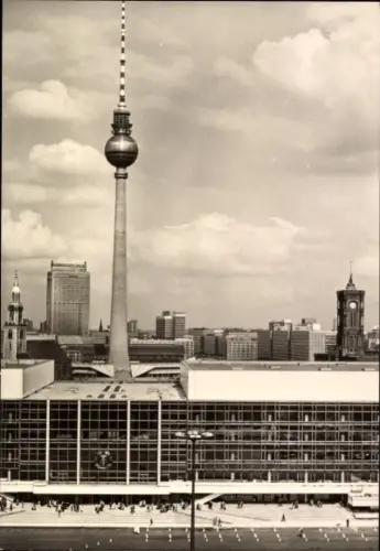 Ak Berlin Mitte, Palast der Republik, Fernsehturm, Rathaus