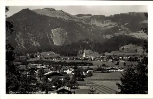 Ak Kössen in Tirol, Kössen mit Weldach, Tirol, Berge, Landschaft, Fotografie