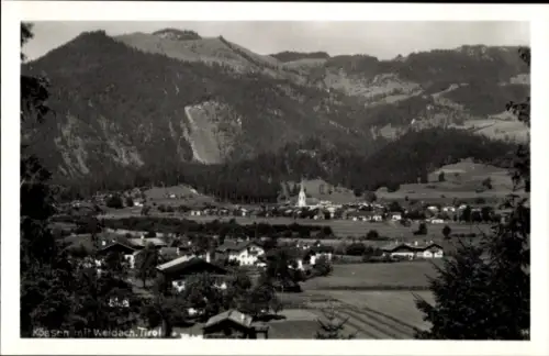 Ak Kössen in Tirol, Kössen mit Weldach, Tirol, Berge, Landschaft, Fotografie