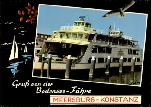 Ak Bodensee, Fähre Meersburg-Konstanz