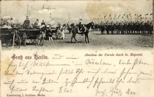 Ak Berlin, Abnahme der Parade durch Kaiser Wilhelm II.