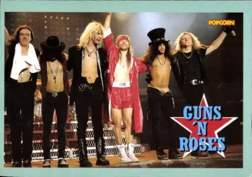 Autogrammkarte Musikgruppe Guns N' Roses, Gruppenportrait