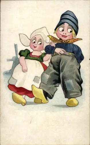 Künstler Ak Kinder in Niederländischen Trachten, Vitello Margarine, Reklame