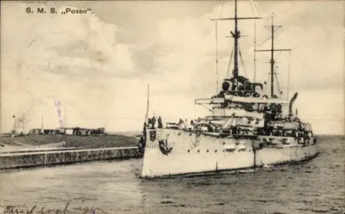 Ak Deutsches Kriegsschiff, S.M.S. Posen