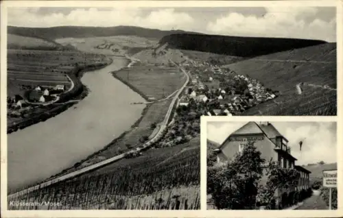 Ak Klüsserath an der Mosel, Panorama, Gasthaus zum Rebstock, Inh. Philipp Weyer