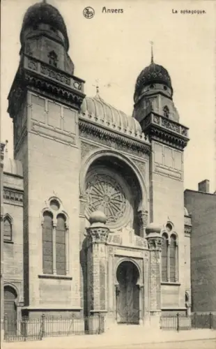 Judaika Ak Antwerpen Flandern, Ly Synagogue, Vue d'exterieure, Synagoge