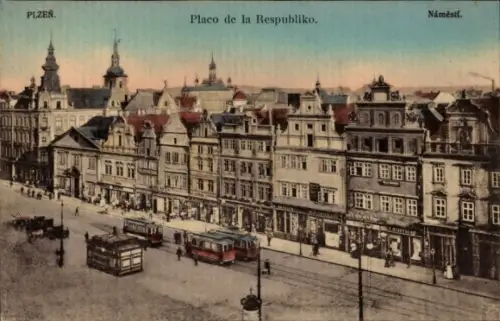 Ak Plzeň Pilsen Stadt, Namesti