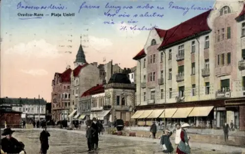 Ak Oradea Großwardein Nagyvárad Rumänien, Platz, Passanten