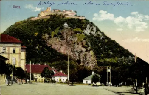 Ak Deva Diemrich Rumänien, Hügel, Häuser