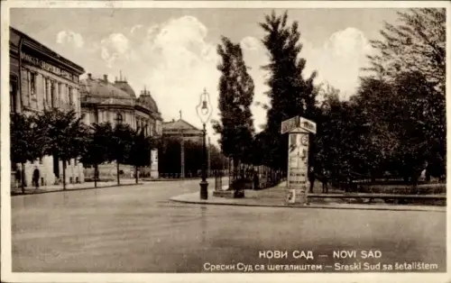 Ak Novi Sad Újvidék Neusatz Serbien, Sreski Sud sa šetalištem