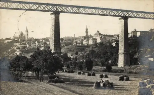 Foto Ak Znojmo Znaim Südmähren, Viadukt