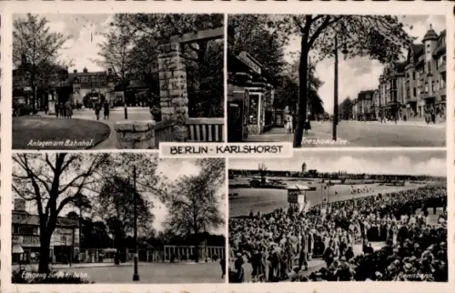 Ak Berlin Lichtenberg Karlshorst, Treskowallee, Bahnhof, Rennbahn