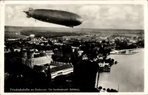Ak Friedrichshafen am Bodensee, Schloss, Zeppelin