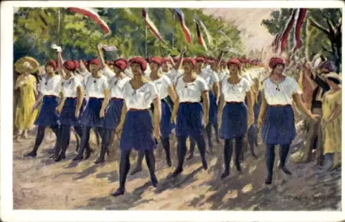 Künstler Ak Československé Obce Sokolské k VIII. sletu všesokolskému v Praze 1926