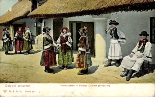 Ak Komitat Baranya, Dalyoki sokaczok, Ungarische Volkstracht