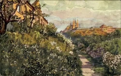 Künstler Ak Praha Prag Tschechien, Hirschgraben