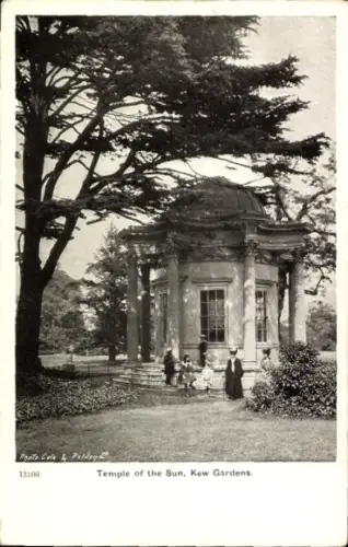 Ak Kew London Borough of Richmond upon Thames, Tempel der Sonne,  Bäume, Menschen, Kinder