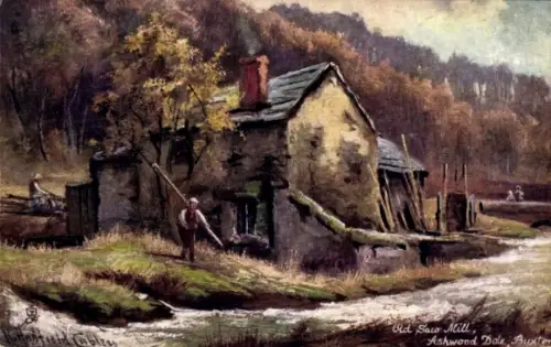 Künstler Ak Buxton Derbyshire England, Old Saw Mill, Ashwood Dale