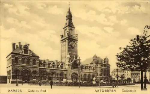Ak  Antwerpen Flandern, Südbahnhof